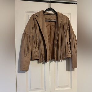 Fringe Tan Suede Jacket